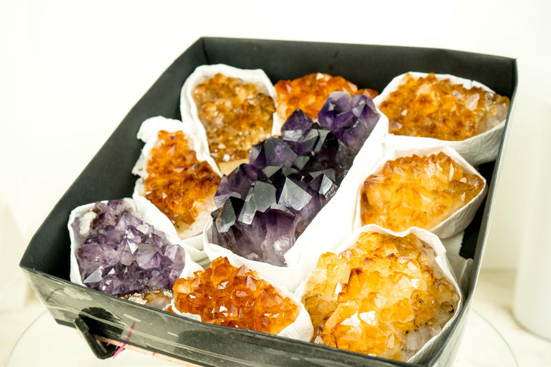 Wholesale Mixed Amethyst & Citrine Crystals, AAA - Grade Only - E2D Crystals & Minerals