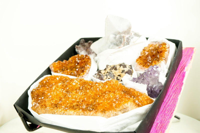 Wholesale Mixed Rare Amethyst and Citrine Crystal Clusters, High-Grade Only