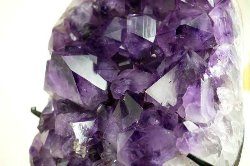 AAA - Grade Deep Purple Amethyst Cluster with Large Druzy Points - E2D Crystals & Minerals