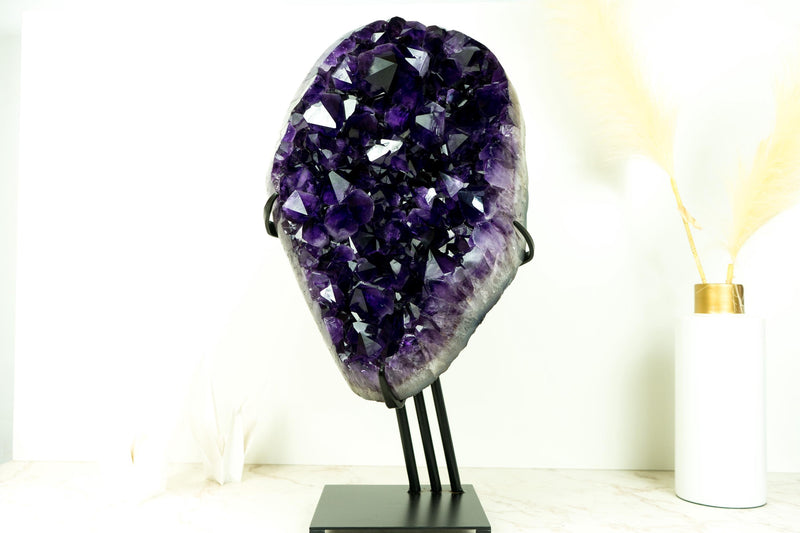 AAA Amethyst Cluster with Large, Luxurious Grape Jelly Purple Druzy Points