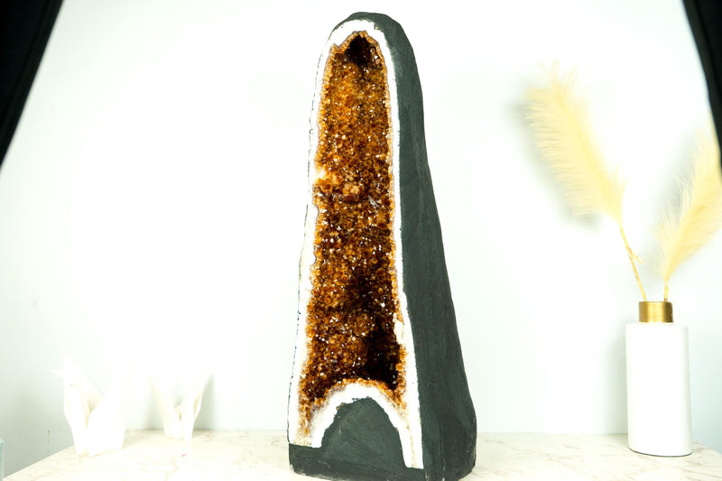 Citrine Geode Cathedral with High-Grade Madeira Citrine