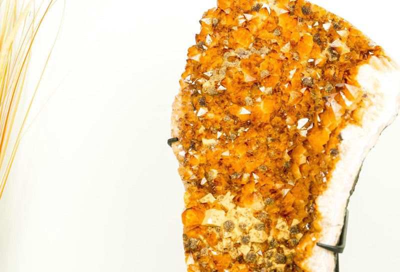 Rare Citrine Cluster with Cubic Calcite Inclusions and Galaxy Druzy, A Statement Crystal for Decor or Collection - 20 In - 35 Lb - E2D Crystals & Minerals