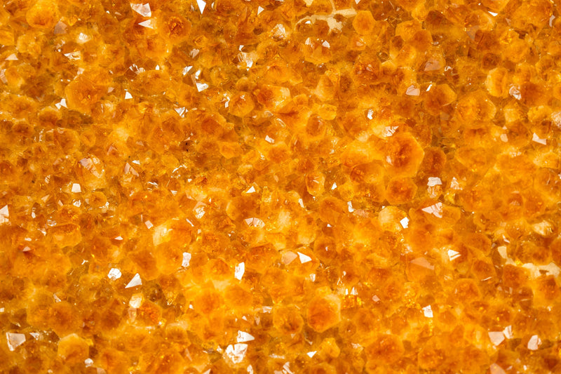 Orange Citrine Cluster with High - Grade, Sparkly Golden Orange Citrine Druzy on Stand - 13.2 In - 8.3 Lb - E2D Crystals & Minerals