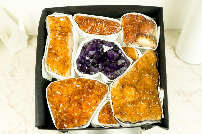 Wholesale Mixed Citrine & Citrine Amethyst Crystals, High - Grade Only - E2D Crystals & Minerals