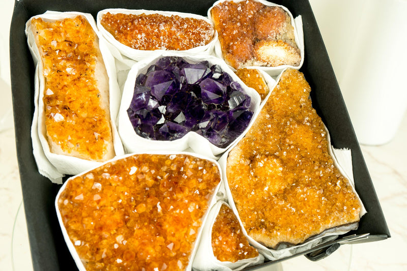 Wholesale Mixed Citrine & Citrine Amethyst Crystals, High - Grade Only - E2D Crystals & Minerals