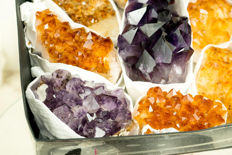 Wholesale Mixed Amethyst & Citrine Crystals, AAA - Grade Only - E2D Crystals & Minerals