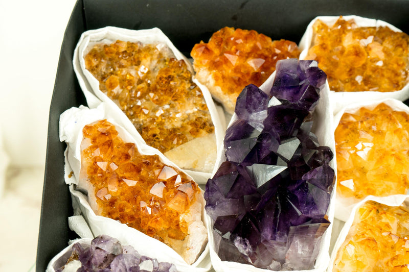 Wholesale Mixed Amethyst & Citrine Crystals, AAA - Grade Only - E2D Crystals & Minerals