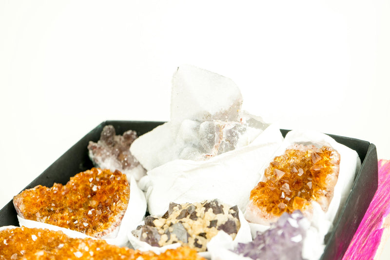 Wholesale Mixed Rare Amethyst and Citrine Crystal Clusters, High-Grade Only