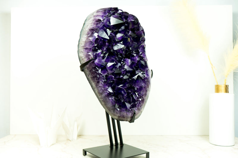 AAA Amethyst Cluster with Large, Luxurious Grape Jelly Purple Druzy Points