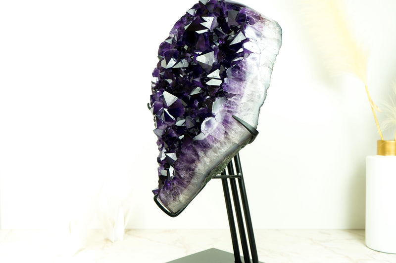 AAA Amethyst Cluster with Large, Luxurious Grape Jelly Purple Druzy Points