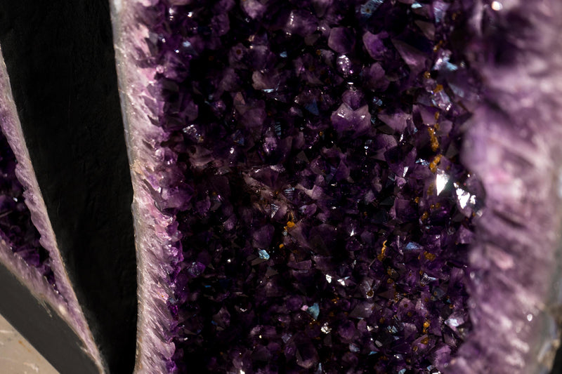 6.3 Ft Tall Pair of Giant Amethyst Geodes with High - Grade Dark Purple Druzy - E2D Crystals & Minerals