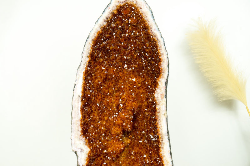 AAA - Grade Citrine Cathedral Geode, Deep Orange Cognac Citrine - E2D Crystals & Minerals