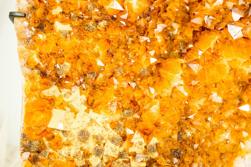 Rare Citrine Cluster with Cubic Calcite Inclusions and Galaxy Druzy, A Statement Crystal for Decor or Collection - 20 In - 35 Lb - E2D Crystals & Minerals