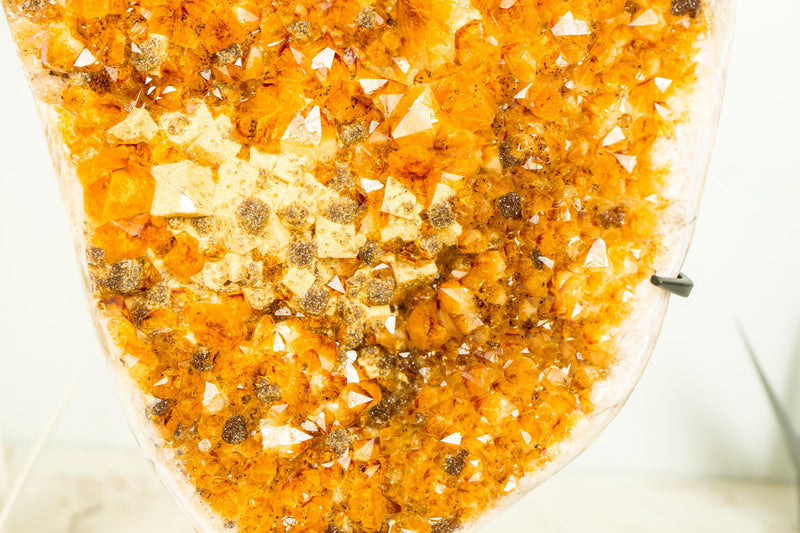 Rare Citrine Cluster with Cubic Calcite Inclusions and Galaxy Druzy, A Statement Crystal for Decor or Collection - 20 In - 35 Lb - E2D Crystals & Minerals