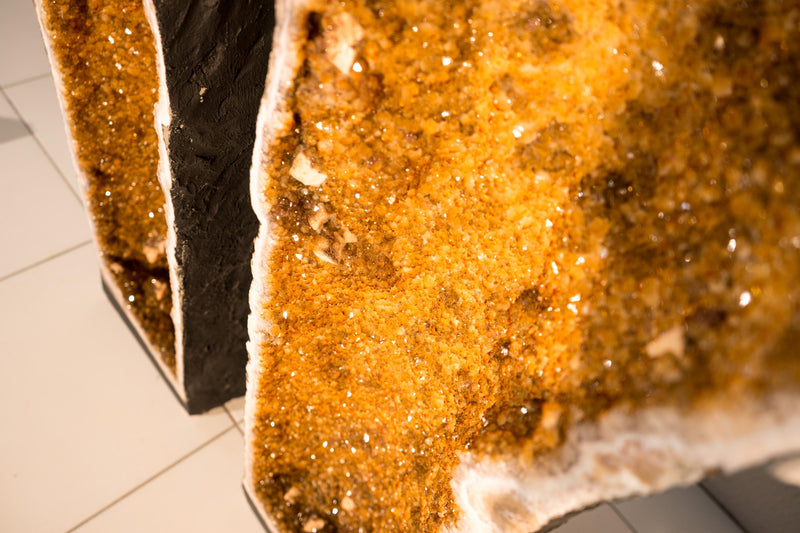 5.1 Ft Tall Citrine Cathedral Geodes Pair – X - large Orange Citrine Geodes - E2D Crystals & Minerals