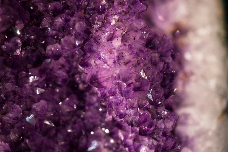 Large Pair of Lavender Amethyst Geode Cathedrals with Sparkly Large Druzy and Clear Crystal Frame - E2D Crystals & Minerals