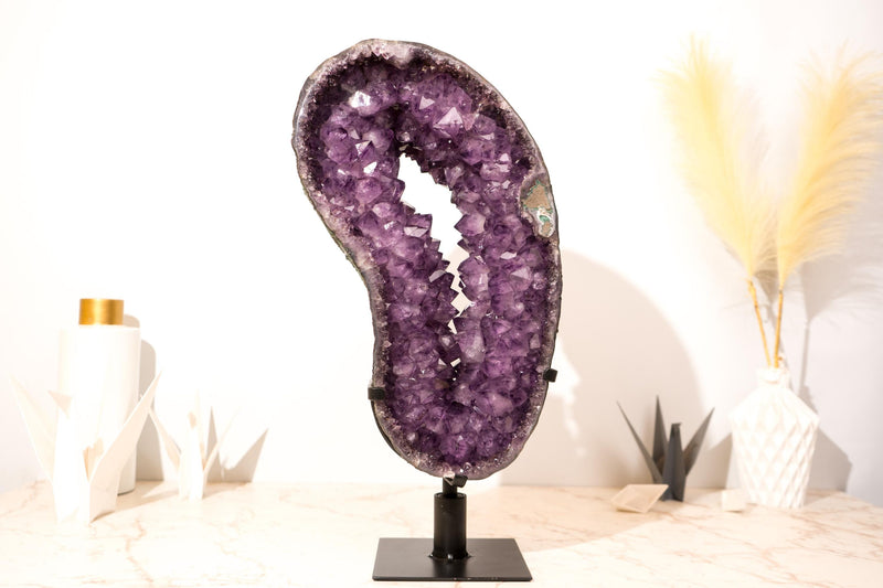 Exclusive Amethyst Geode Portal with a Rare Crown Druzy Formation and AAA, Collection - Grade Purple Crystals, Large - 20.5 In Tall - 43 Lb - E2D Crystals & Minerals