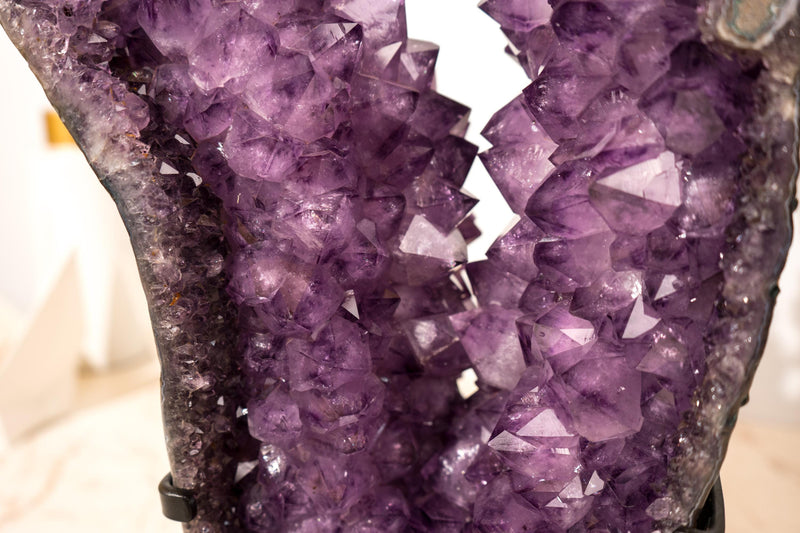 Exclusive Amethyst Geode Portal with a Rare Crown Druzy Formation and AAA, Collection - Grade Purple Crystals, Large - 20.5 In Tall - 43 Lb - E2D Crystals & Minerals