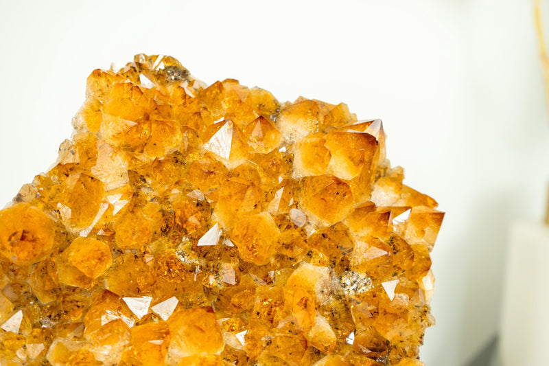 Golden Orange Citrine Cluster with Custom Display Stand, AAA-Grade