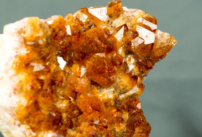 Natural Citrine Cluster with Superb Deep Orange Citrine Druzy on Stand - 6.9 In - 3.3 Lb - E2D Crystals & Minerals