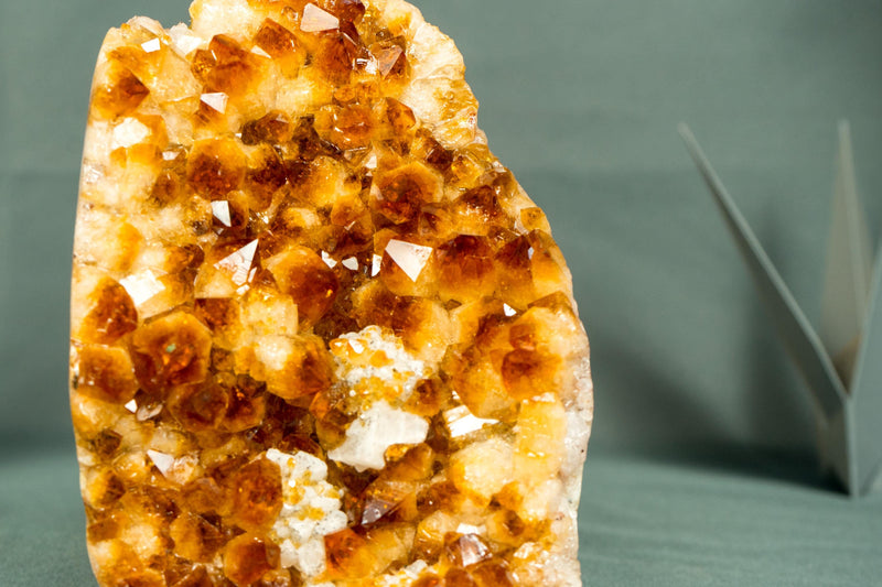 High - Quality Small Madeira Citrine Cluster with Rare Red - Orange Druzy - 1.4 Kg - 3.1 lb - E2D Crystals & Minerals