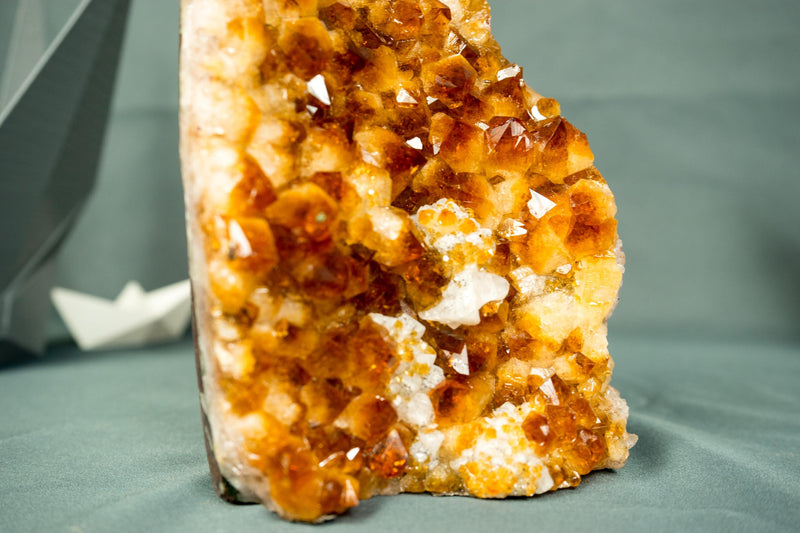 High - Quality Small Madeira Citrine Cluster with Rare Red - Orange Druzy - 1.4 Kg - 3.1 lb - E2D Crystals & Minerals