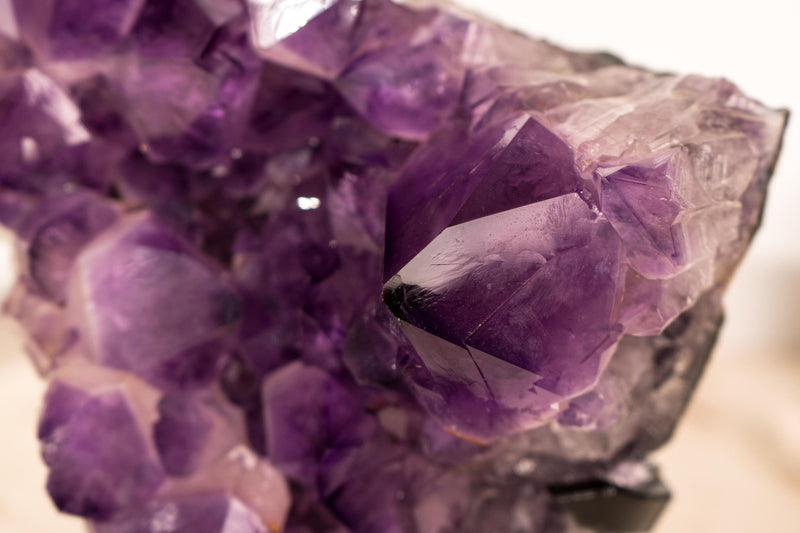 AAA - Grade Purple Amethyst Cluster with Large Deep Purple Points - E2D Crystals & Minerals