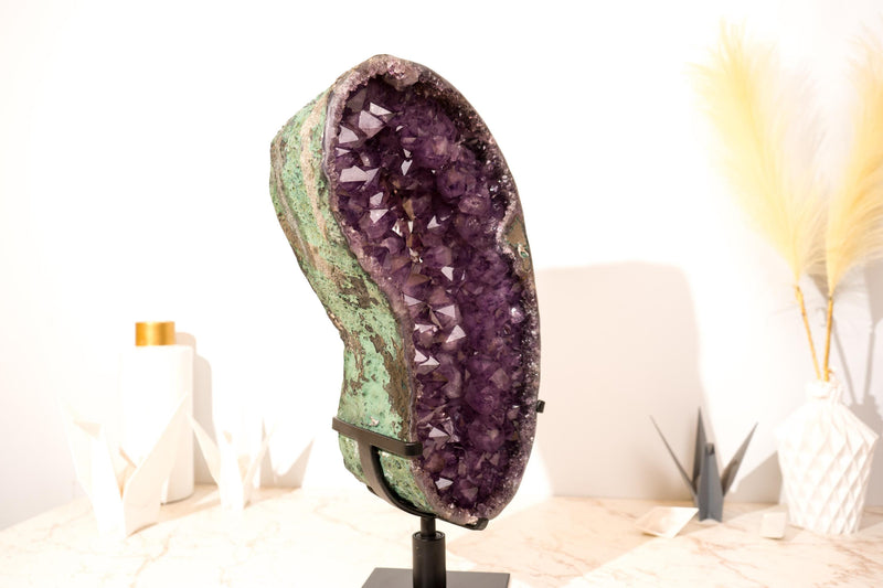 Exclusive Amethyst Geode Portal with a Rare Crown Druzy Formation and AAA, Collection - Grade Purple Crystals, Large - 20.5 In Tall - 43 Lb - E2D Crystals & Minerals