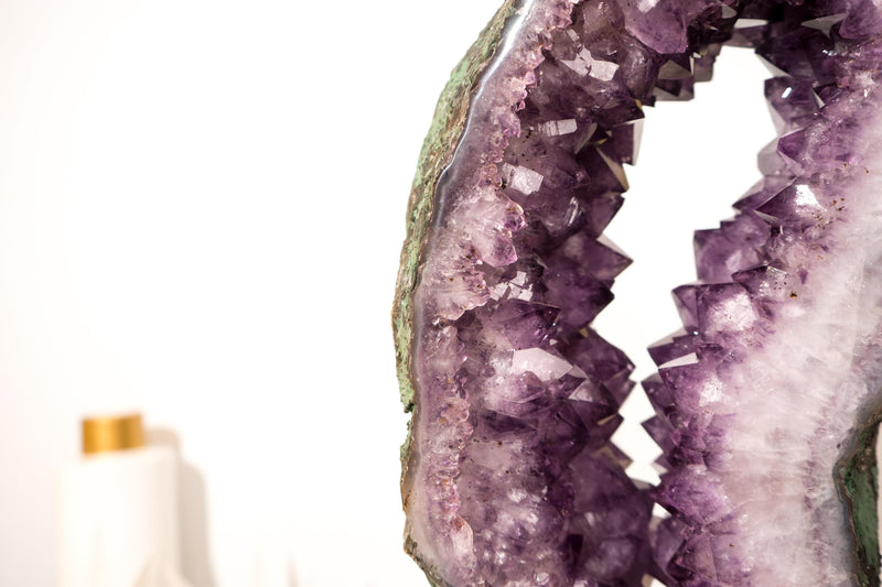 Exclusive Amethyst Geode Portal with a Rare Crown Druzy Formation and AAA, Collection - Grade Purple Crystals, Large - 20.5 In Tall - 43 Lb - E2D Crystals & Minerals