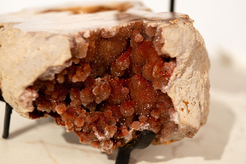 Red and Pink Amethyst Geode Jewelry Box with Sparkly Sugar Druzy - E2D Crystals & Minerals