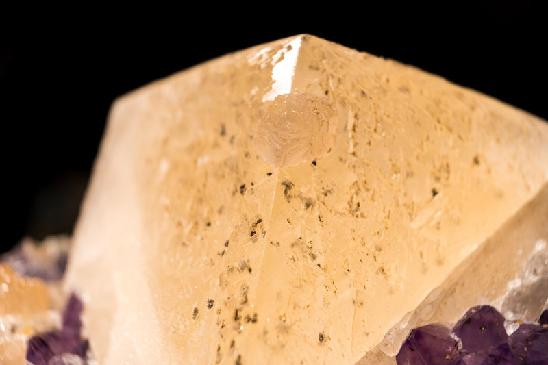 Collection - Grade "Truly Cubic" Large Calcite on Amethyst Cluster - E2D Crystals & Minerals