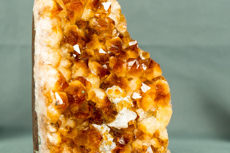 High - Quality Small Madeira Citrine Cluster with Rare Red - Orange Druzy - 1.4 Kg - 3.1 lb - E2D Crystals & Minerals