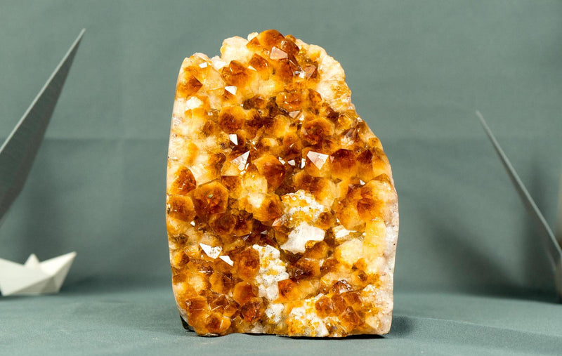 High - Quality Small Madeira Citrine Cluster with Rare Red - Orange Druzy - 1.4 Kg - 3.1 lb - E2D Crystals & Minerals