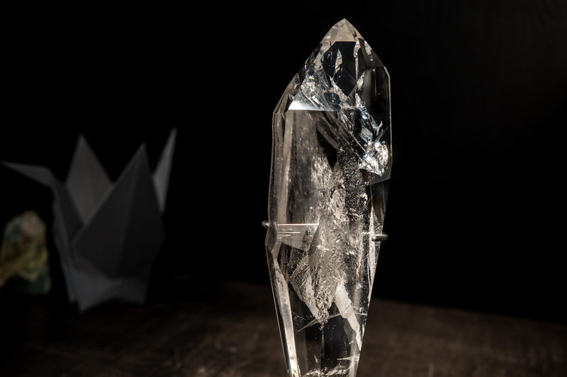 Lemurian Quartz Point of AAA-Grade, Optical Clarity, From Diamantina - Brazil