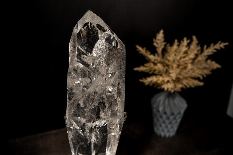 Large Natural Lemurian Quartz Point from Diamantina, Optical Clarity - E2D Crystals & Minerals