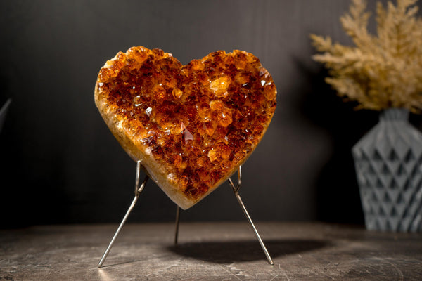 Sparkly Madeira Orange Citrine Heart, AAA-Grade