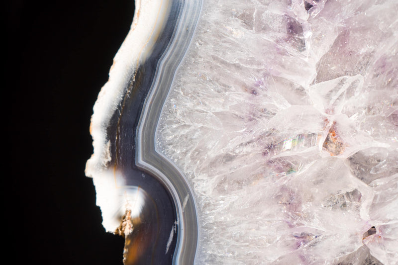 Large White & Blue Lace Agate Butterfly Wings Geode - E2D Crystals & Minerals