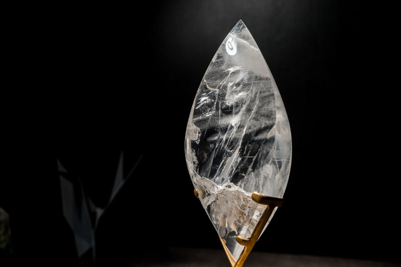 Clear Quartz Flame Generator, Hand-Carved Crystal Sculpture