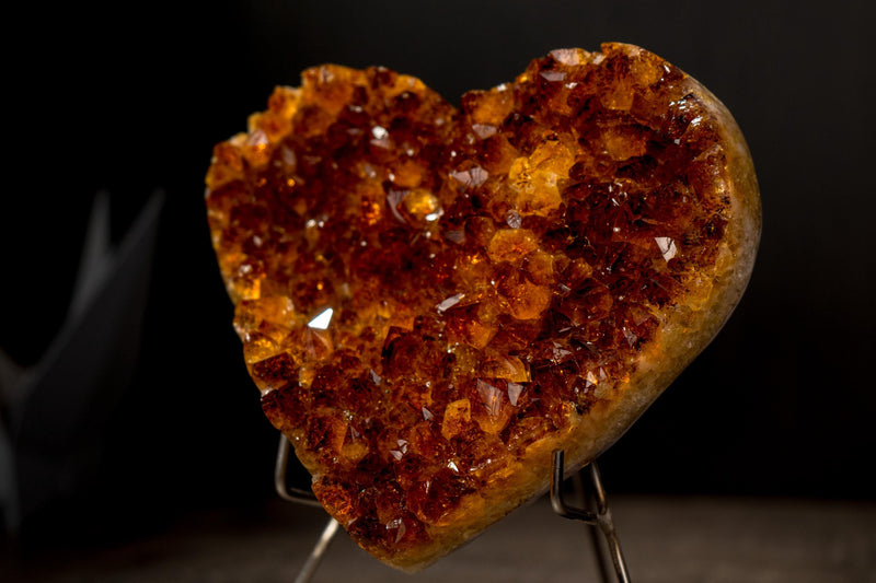 Sparkly Madeira Orange Citrine Heart, AAA-Grade