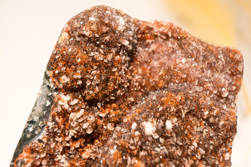 High - Grade Red Amethyst Cluster on a Flower Stalactite – Featuring Rare Red Galaxy Druzy with Micro Bi - Terminated Calcite - 2.6 Kg - 5.7 lb - E2D Crystals & Minerals