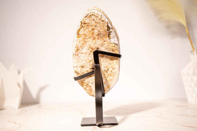 Natural Citrine Cluster with High - Grade Intense Orange Citrine Druzy with a on Stand - 3.0 Kg - 6.6 lb - E2D Crystals & Minerals