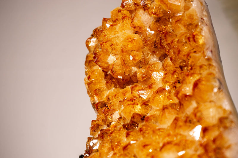 High - Grade Golden Yellow Citrine Cluster with Sparkling Large Druzy and Beautiful Flower Rosette Detail - 7.0 Kg - 15.4 lb - E2D Crystals & Minerals