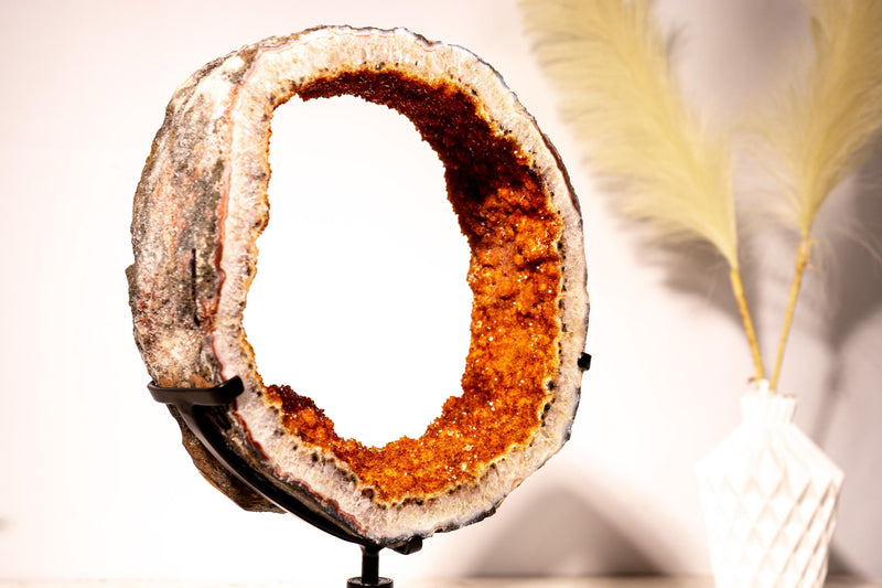 Citrine Geode Portal with Flower Stalactites and Galaxy Druzy - E2D Crystals & Minerals