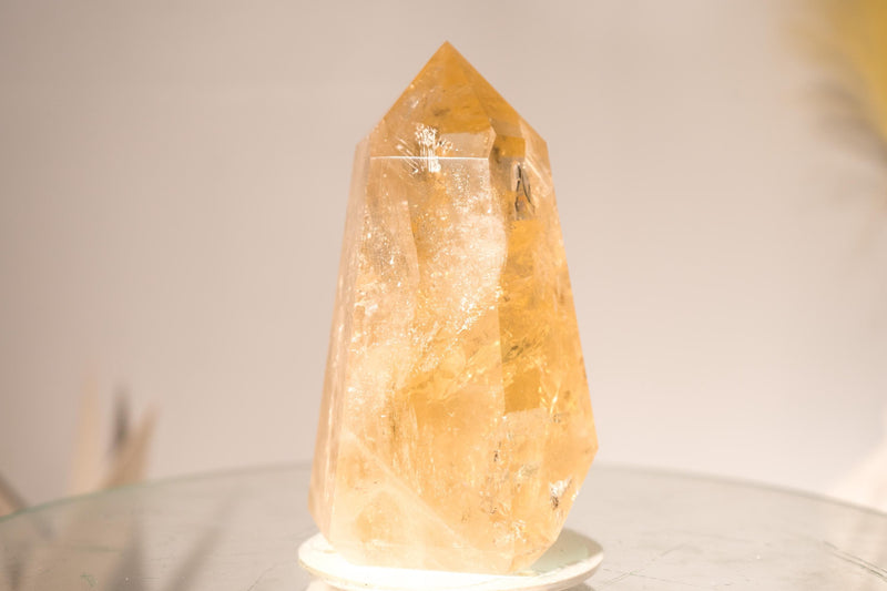 Natural Citrine Crystal Quartz, Genuine Yellow Citrine Point Generator - E2D Crystals & Minerals