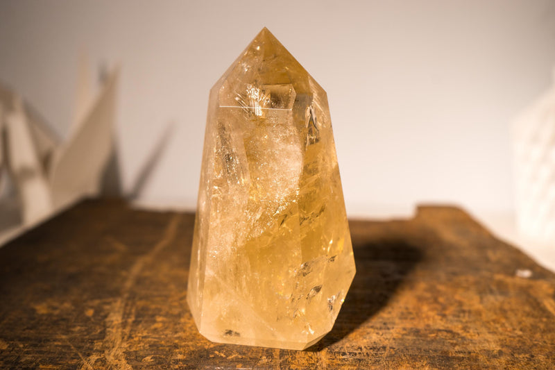 Natural Citrine Crystal Quartz, Genuine Yellow Citrine Point Generator - E2D Crystals & Minerals