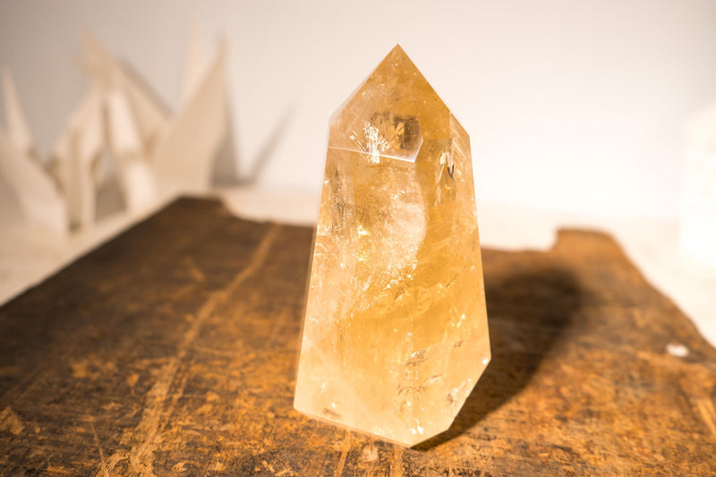 Natural Citrine Crystal Quartz, Genuine Yellow Citrine Point Generator - E2D Crystals & Minerals