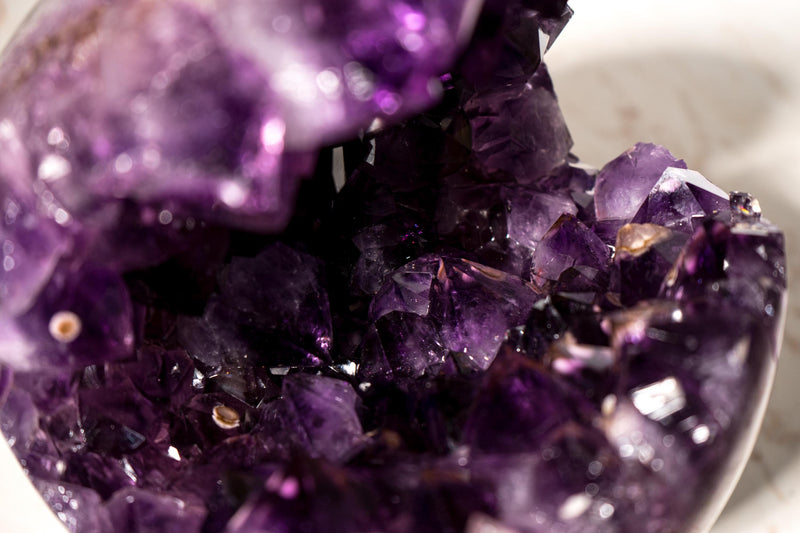 Grape Jelly Amethyst Crystal Sphere with Cristobalite Inclusions, AAA - Grade - E2D Crystals & Minerals