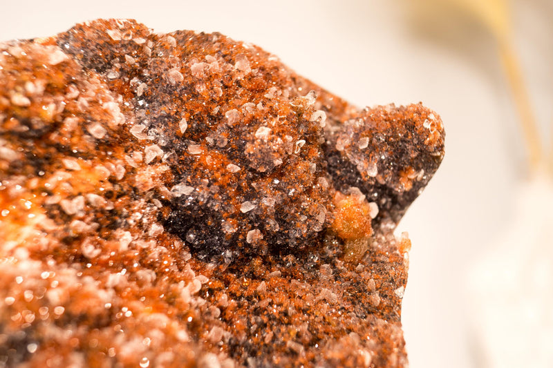 Rare Red Amethyst Cluster atop a Flower Stalactite – Rare Red Galaxy Druzy with Micro Bi - Terminated Calcite - 1.7 Kg - 3.8 lb - E2D Crystals & Minerals