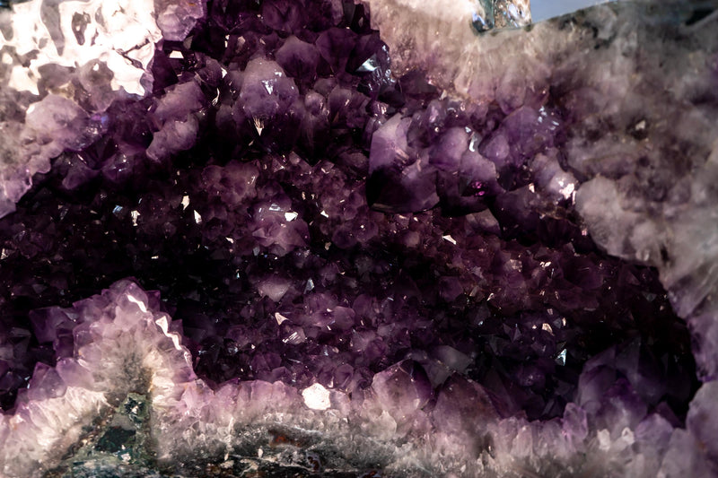 Amethyst Geode Chair Throne with Large Amethyst Crystals and Polished Agate Exterior - E2D Crystals & Minerals