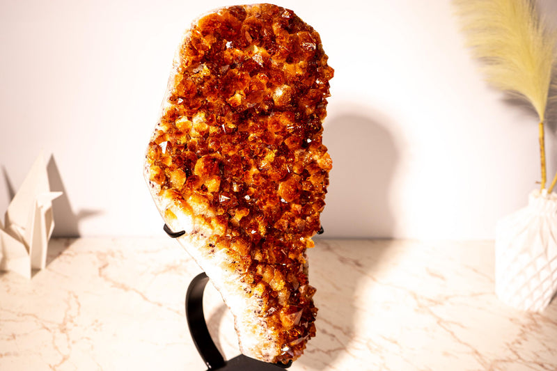 AAA Madeira Citrine Cluster with Large Citrine Druzy - E2D Crystals & Minerals